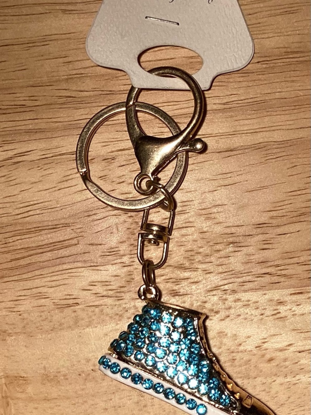Rhinestone Turquoise Embellished Sneaker Keychain or Bag Charm - Picture 5 of 5